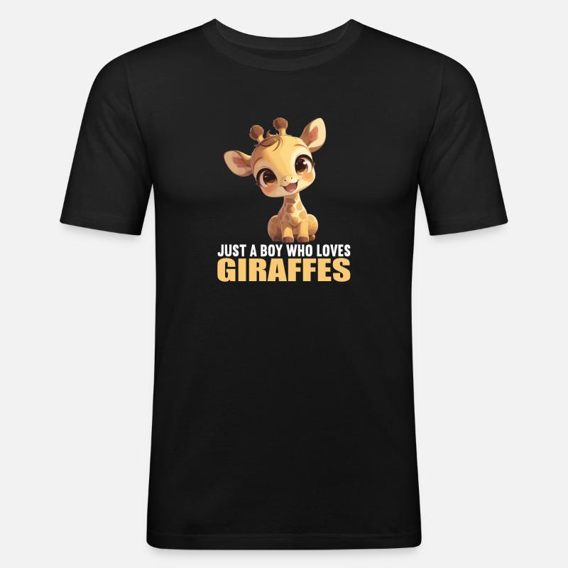 Giraffen Giraffe - Männer Slim Fit T-Shirt - Schwarz