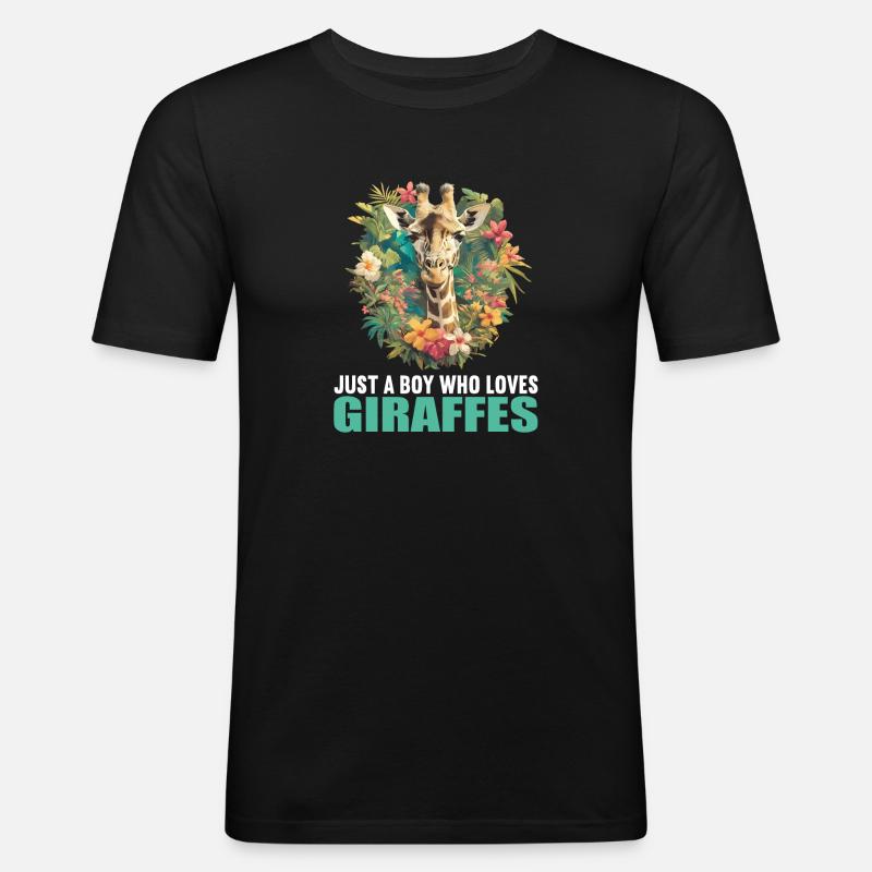 Giraffen Giraffe - Männer Slim Fit T-Shirt - Schwarz