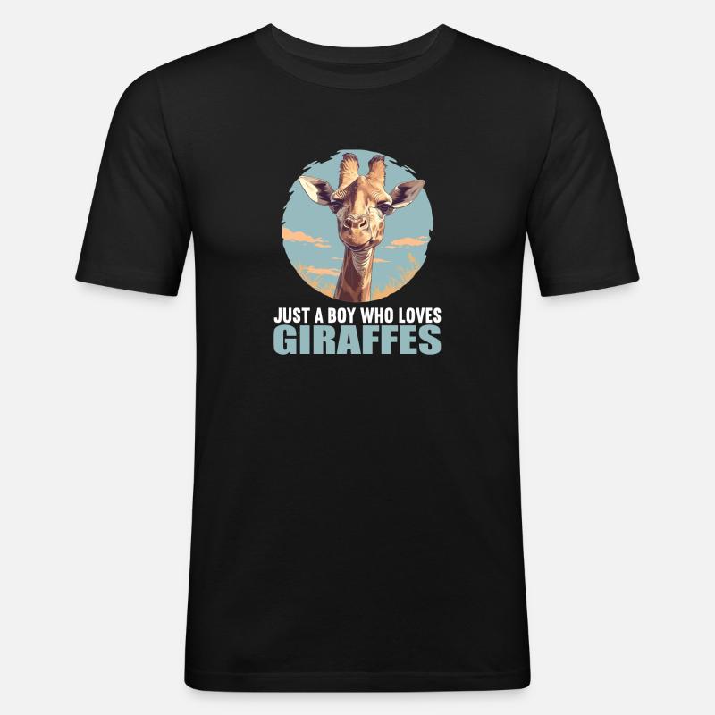 Giraffen Giraffe - Männer Slim Fit T-Shirt - Schwarz