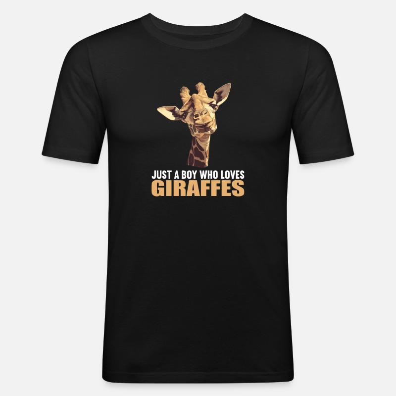Giraffen Giraffe - Männer Slim Fit T-Shirt - Schwarz