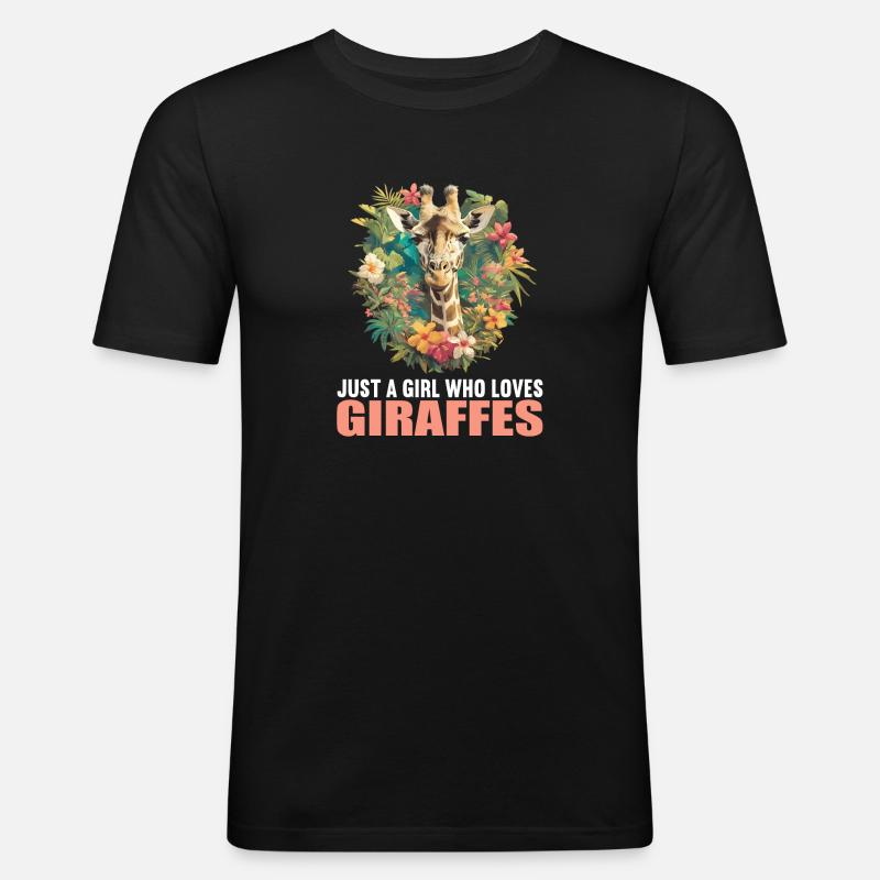 Giraffen Giraffe - Männer Slim Fit T-Shirt - Schwarz