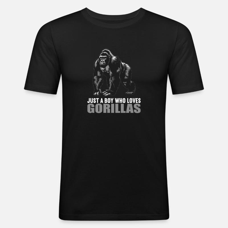 Gorillas Gorilla - Männer Slim Fit T-Shirt - Schwarz