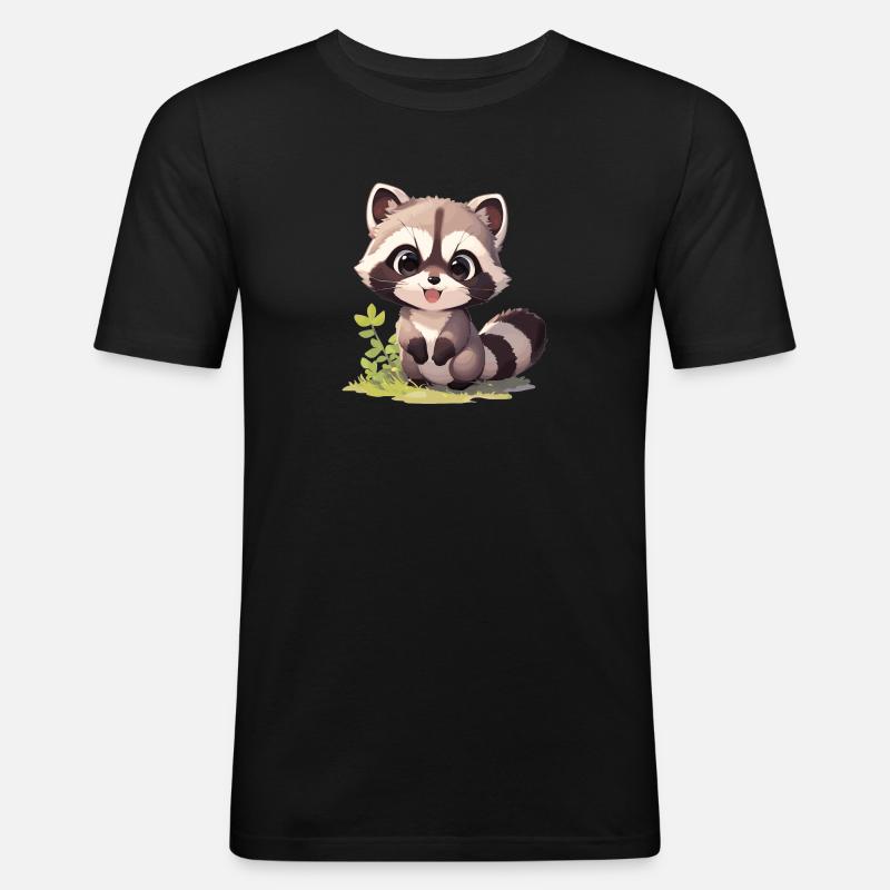 Waschbären Waschbär - Männer Slim Fit T-Shirt - Schwarz