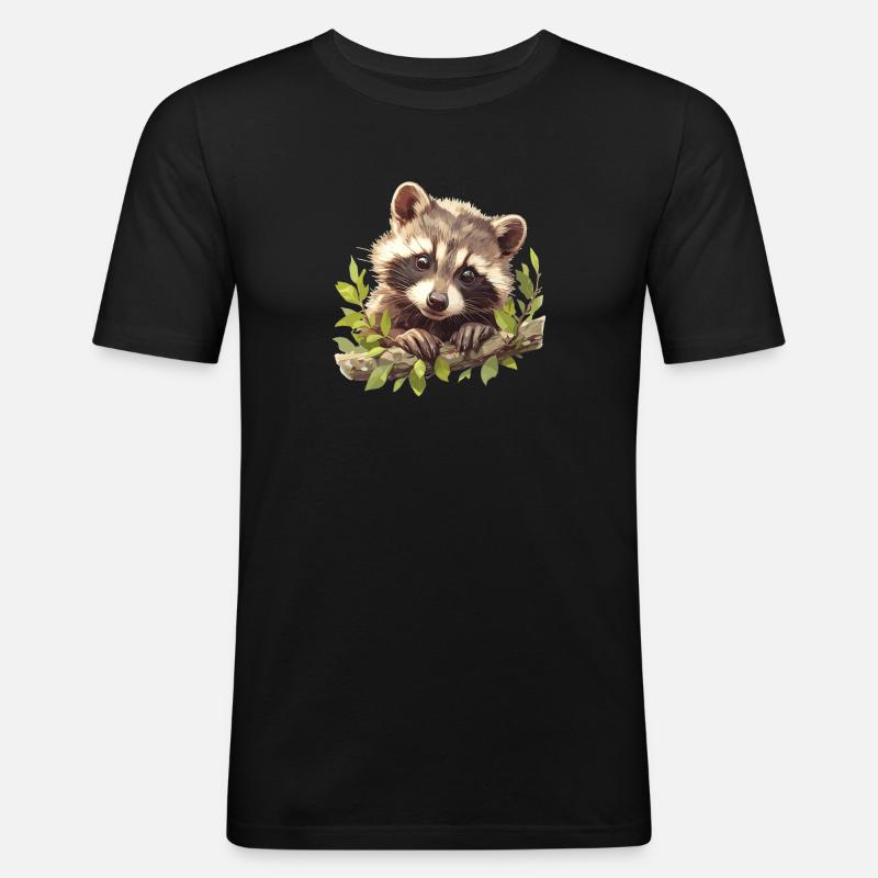 Waschbären Waschbär - Männer Slim Fit T-Shirt - Schwarz