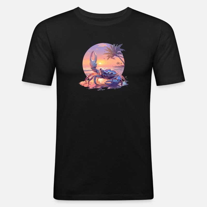 Krabbe Krabben - Männer Slim Fit T-Shirt - Schwarz