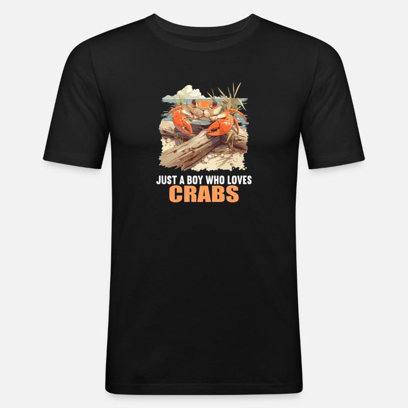 Krabbe Krabben - Männer Slim Fit T-Shirt - Schwarz