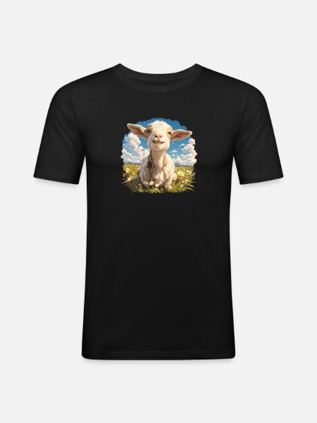 goats goat - Men's Slim Fit T-Shirt - black