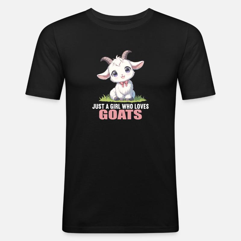 Ziegen Ziege - Männer Slim Fit T-Shirt - Schwarz