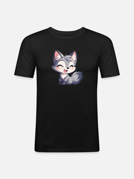 Graufüchse Graufuchs - Männer Slim Fit T-Shirt - Schwarz