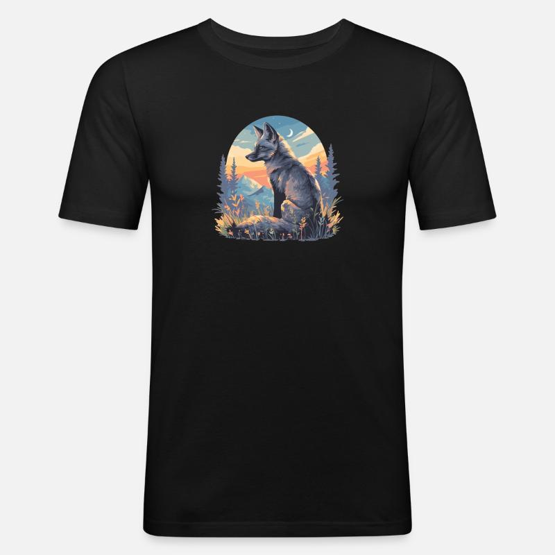 Graufüchse Graufuchs - Männer Slim Fit T-Shirt - Schwarz
