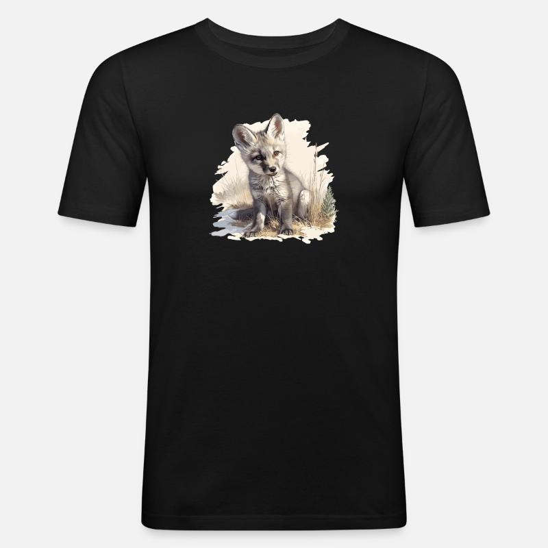 Graufüchse Graufuchs - Männer Slim Fit T-Shirt - Schwarz