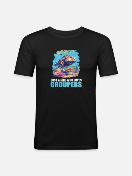 mérou mérou - T-shirt près du corps Homme - noir