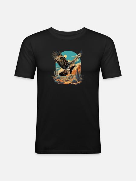 Faucon Faucon - T-shirt près du corps Homme - noir