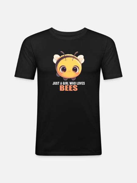 Bees Bee - Men's Slim Fit T-Shirt - black