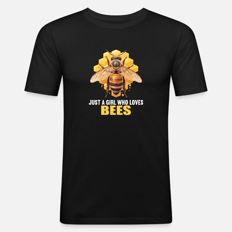 Bees Bee - Men's Slim Fit T-Shirt - black