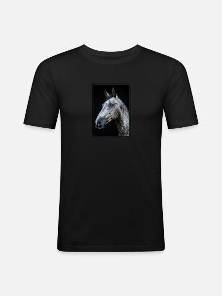 Pferde Pferd - Männer Slim Fit T-Shirt - Schwarz