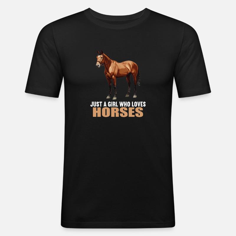 Pferde Pferd - Männer Slim Fit T-Shirt - Schwarz