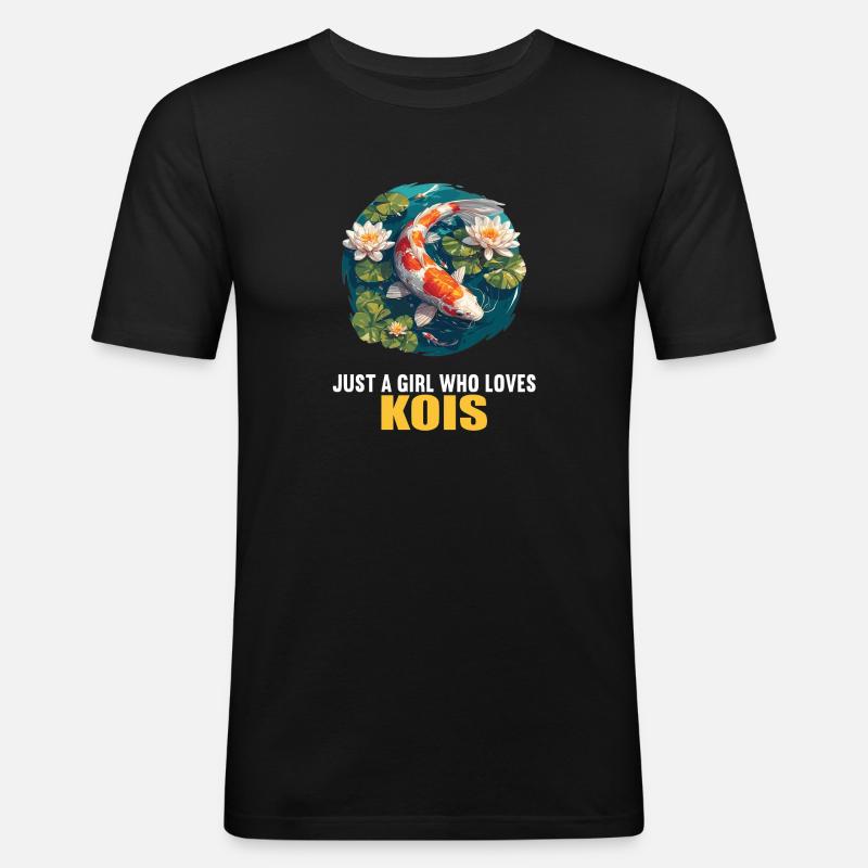 Kois Koi Karpfen - Männer Slim Fit T-Shirt - Schwarz