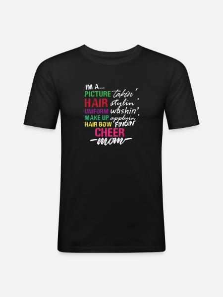 Jeg er en Cheer Mom Field Day Cheerleading Mor - Herre Slim Fit T-Shirt - sort