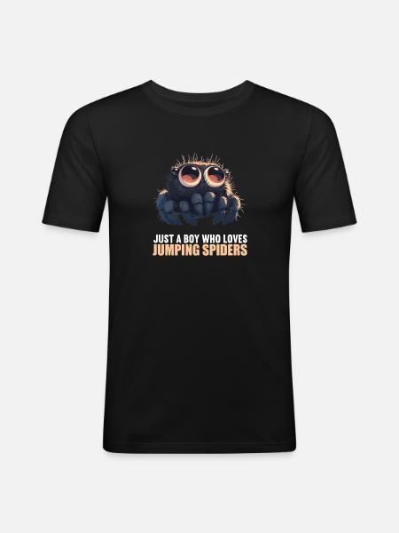 Jumping Spider Springspinnen Springspinne - Men's Slim Fit T-Shirt - black