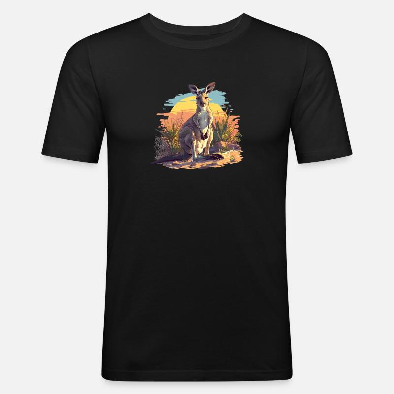 Kangaroos Kangaroo - Men's Slim Fit T-Shirt - black