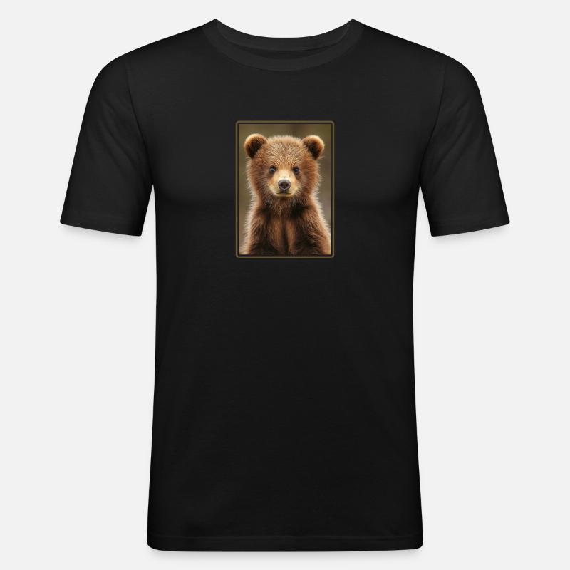 Kodiakbären Kodiakbär - Männer Slim Fit T-Shirt - Schwarz