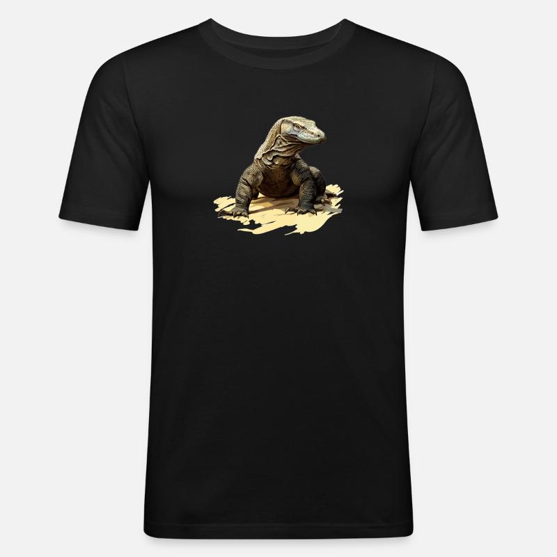 Komodowarane Komodowaran - Männer Slim Fit T-Shirt - Schwarz