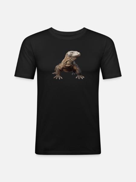 Komodowarane Komodowaran - Männer Slim Fit T-Shirt - Schwarz