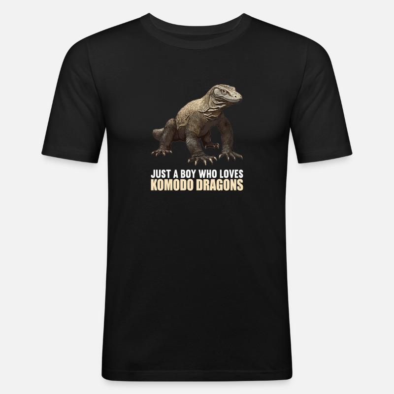 Komodowarane Komodowaran - Männer Slim Fit T-Shirt - Schwarz