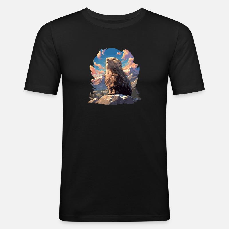 Lemminge Lemming - Männer Slim Fit T-Shirt - Schwarz
