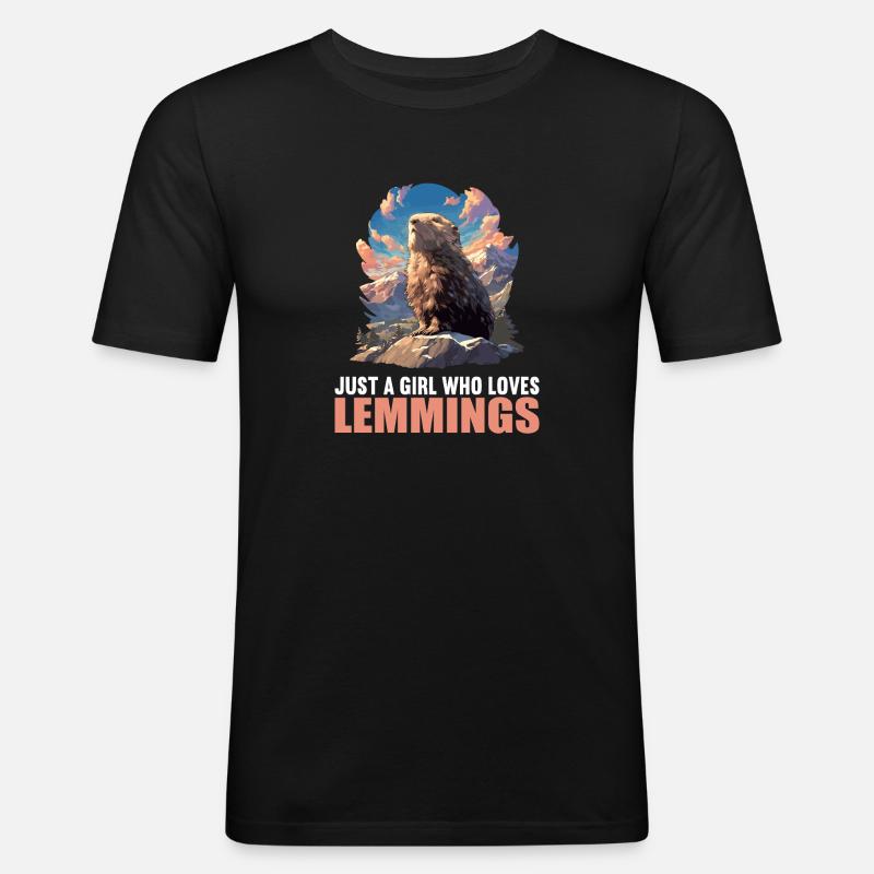 Lemminge Lemming - Männer Slim Fit T-Shirt - Schwarz