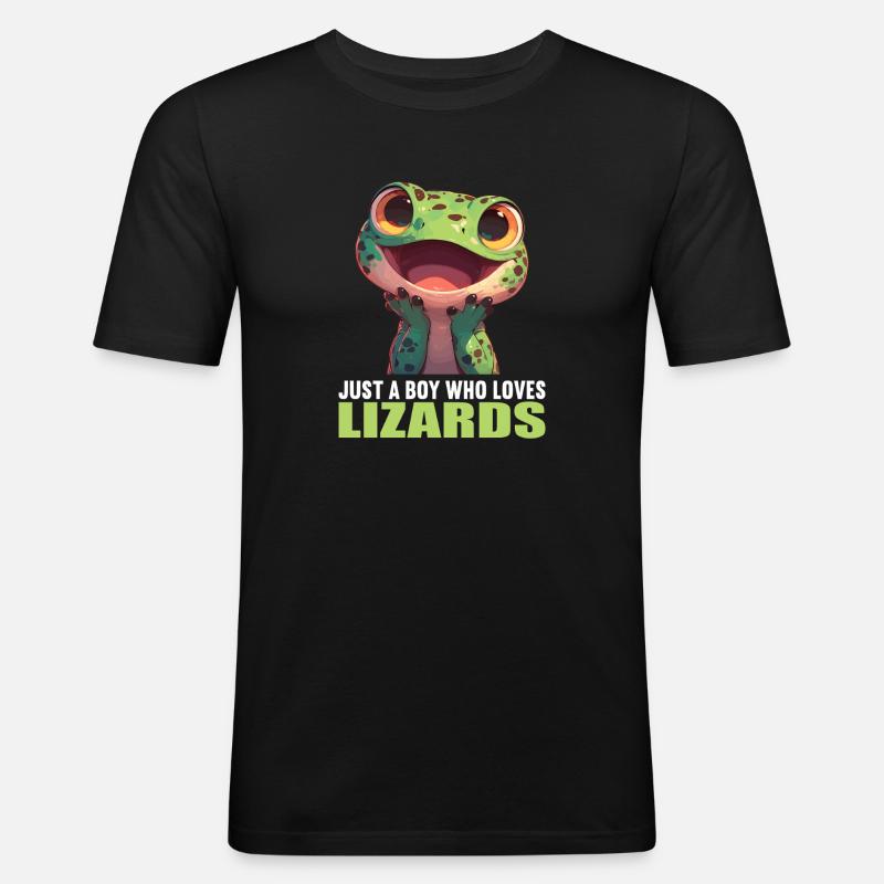 Eidechsen Eidechse - Männer Slim Fit T-Shirt - Schwarz