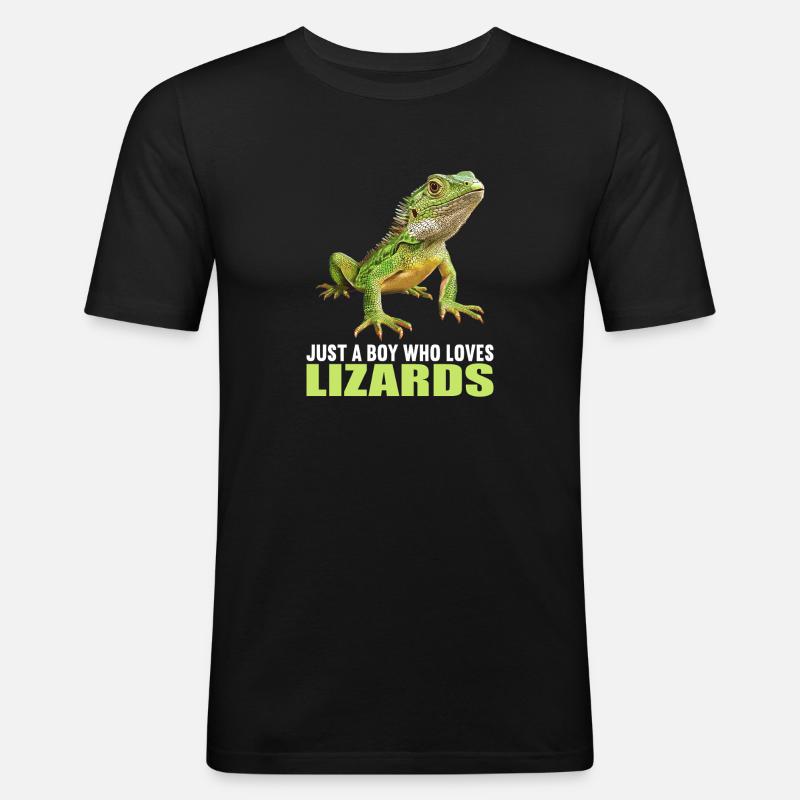 Eidechsen Eidechse - Männer Slim Fit T-Shirt - Schwarz