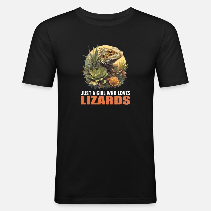 Eidechsen Eidechse - Männer Slim Fit T-Shirt - Schwarz
