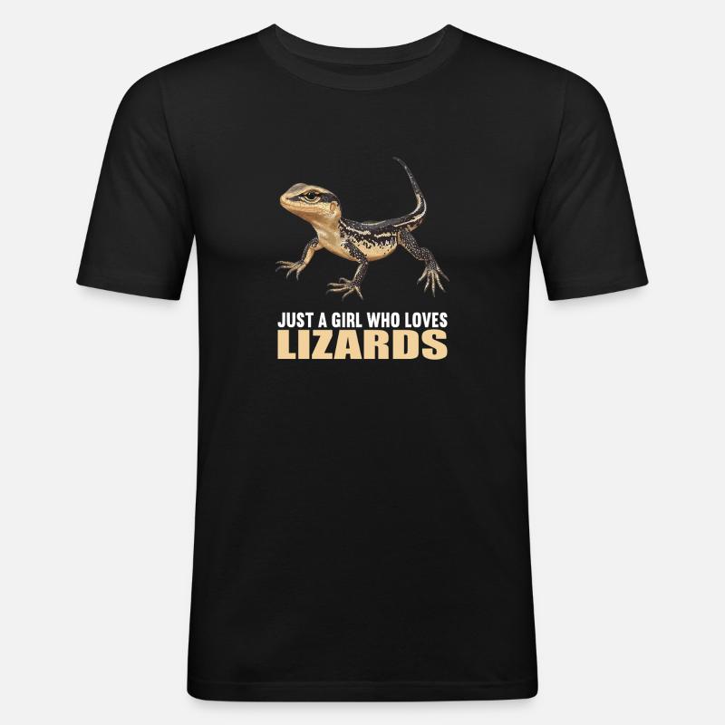 Eidechsen Eidechse - Männer Slim Fit T-Shirt - Schwarz