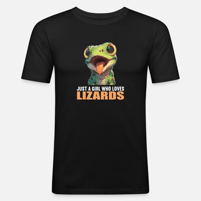 Eidechsen Eidechse - Männer Slim Fit T-Shirt - Schwarz