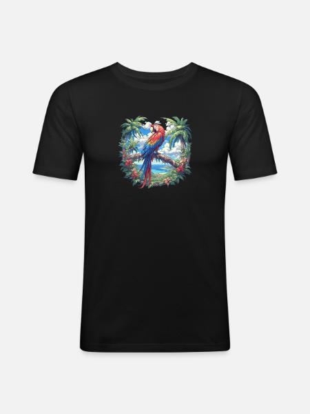 Macaw's Era - Men's Slim Fit T-Shirt - black
