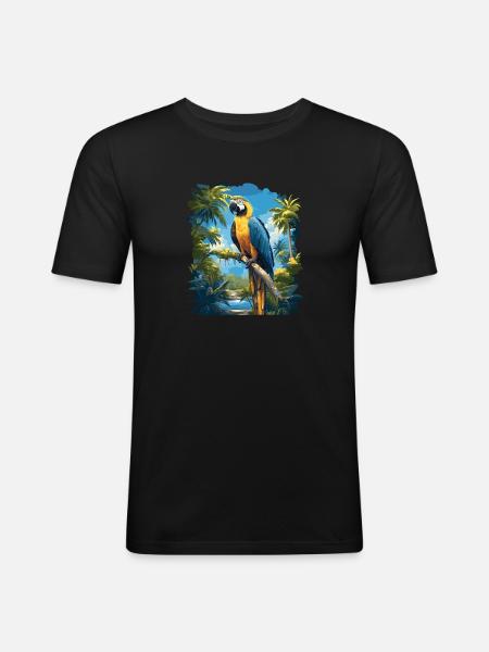 Macaw's Era - Men's Slim Fit T-Shirt - black