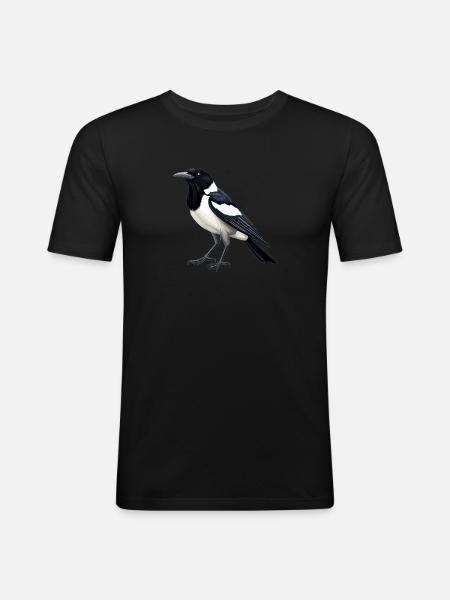 Magpies Magpie - Men's Slim Fit T-Shirt - black