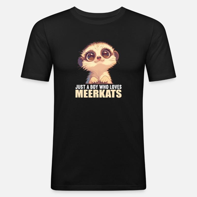 Meerkat Erdmännchen - Männer Slim Fit T-Shirt - Schwarz