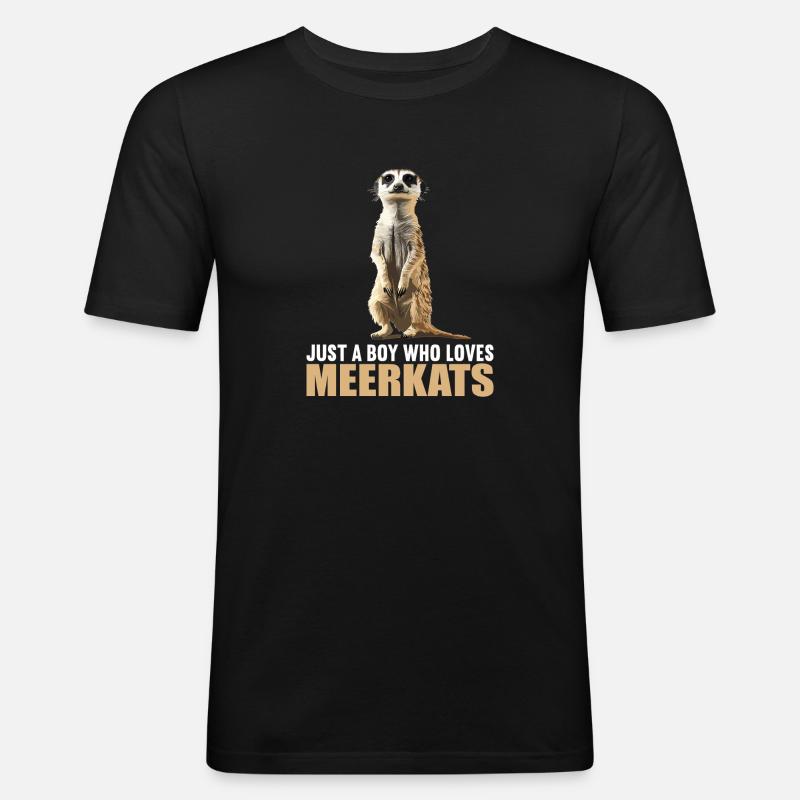 Meerkat Erdmännchen - Männer Slim Fit T-Shirt - Schwarz