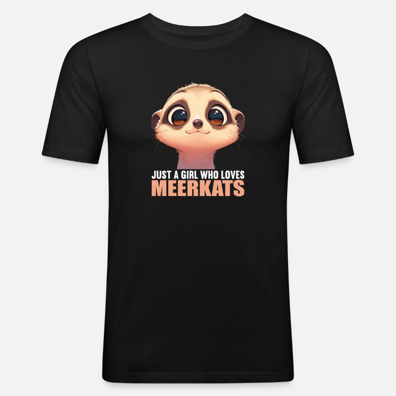 Meerkat Erdmännchen - Männer Slim Fit T-Shirt - Schwarz