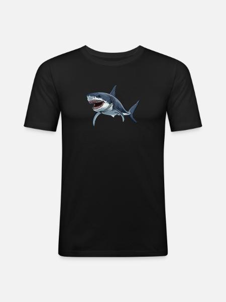 Requins Requin - T-shirt près du corps Homme - noir