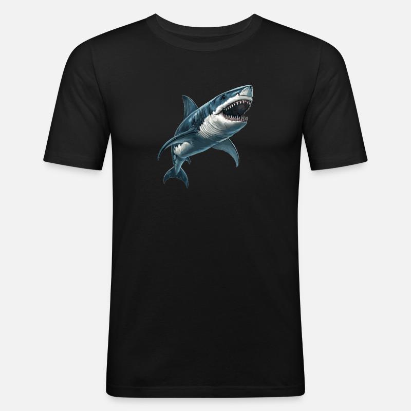 Requins Requin - T-shirt près du corps Homme - noir