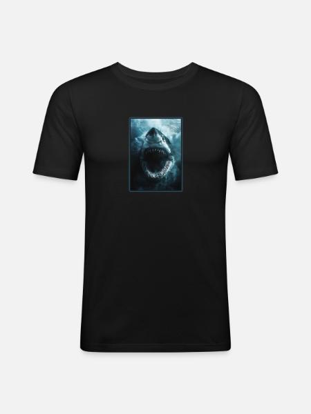 Requins Requin - T-shirt près du corps Homme - noir