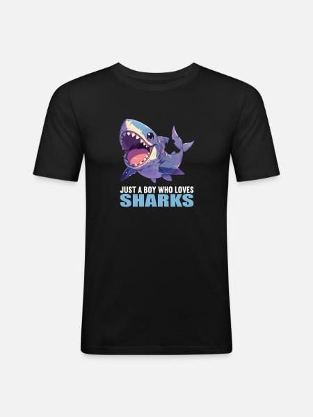 Requins Requin - T-shirt près du corps Homme - noir