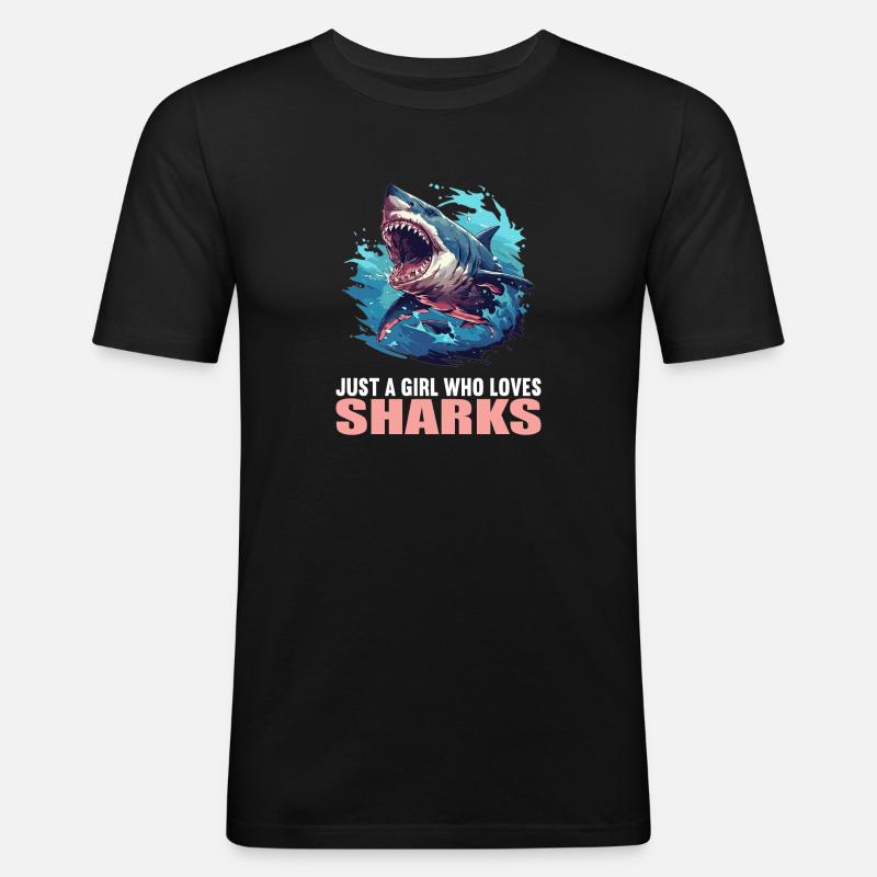 Requins Requin - T-shirt près du corps Homme - noir