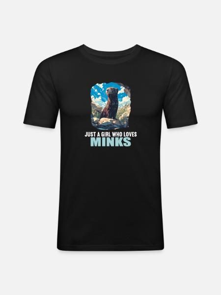 Vison Vison - T-shirt près du corps Homme - noir