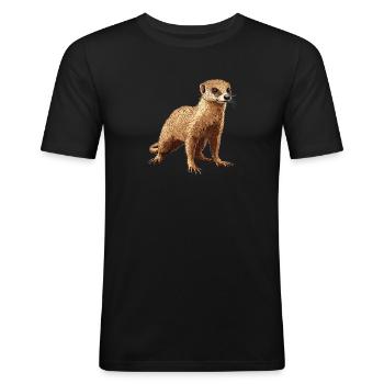 Mongoose's Mongoose - Men's Slim Fit T-Shirt - black - Front - Nik (191cm)