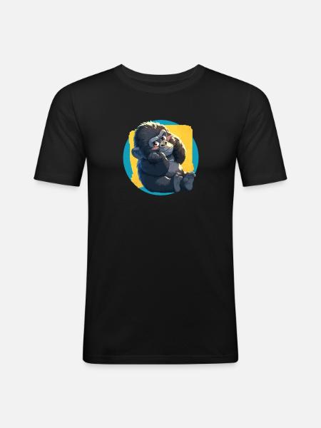 Berggorillas Berggorilla - Männer Slim Fit T-Shirt - Schwarz
